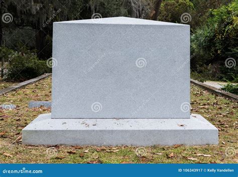 Empty Marble Gravestone in Historic Cemetery Stock Image - Image of ...