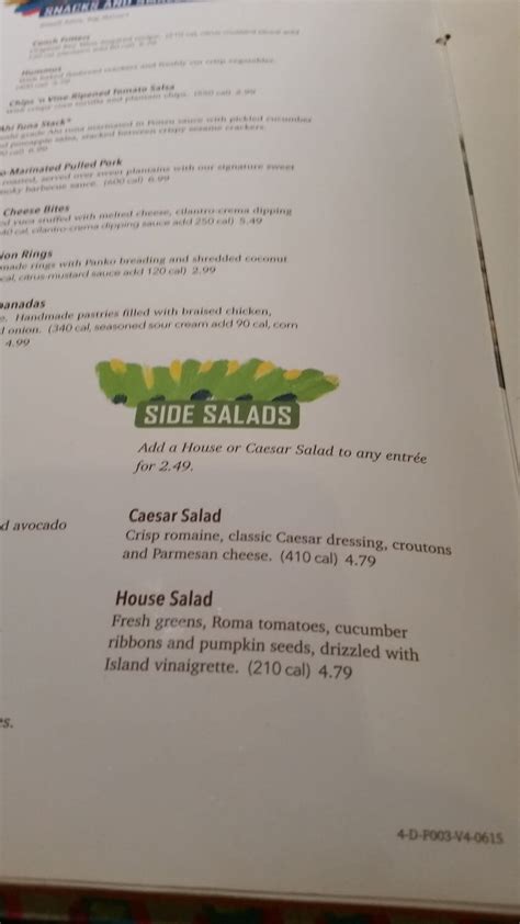 Bahama Breeze Menu Prices