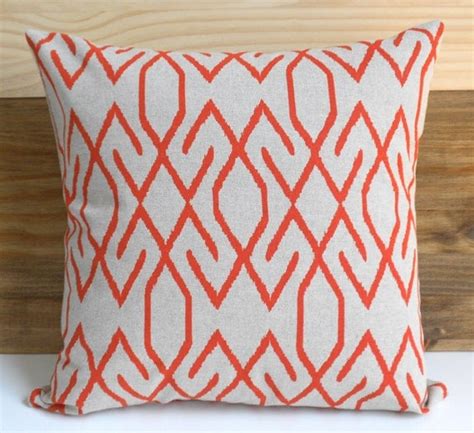 Red Geometric Ikat Decorative Pillow Cover By Pillowflightpdx