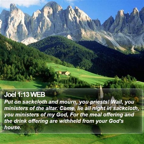 Joel 113 Web Put On Sackcloth And Mourn You Priests Wail