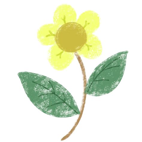 Estilo De Crayón De Flor Amarilla Simple Png Simple Amarillo Flor