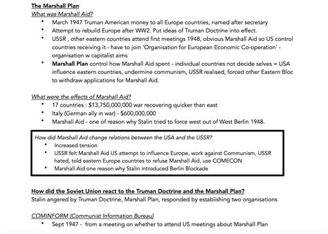 History Gcse Aqa The Cold War Notes Teaching Resources