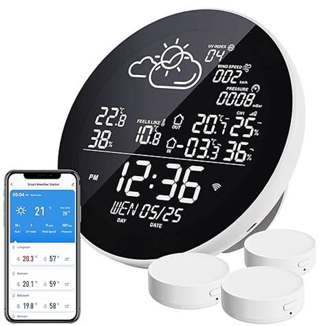 Station Météo WiFi WLAN Thermometre Interieur Exterieur Sans fil avec