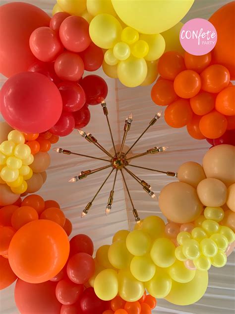 Red Orange And Yellow Balloon Garland Installation Yellow Balloons