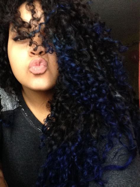 Blue tips. Natural curly hair ombré | Ombre curly hair, Turquoise hair ...