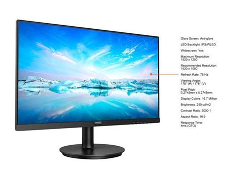 PHILIPS 241V8LA 24" (23.8" Viewable) 1920 x 1080 75 Hz D-Sub, HDMI ...