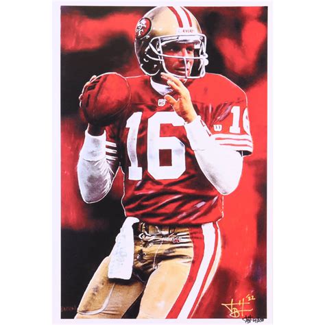 Joe Montana Ers Joshua Barton Signed Le X Lithograph