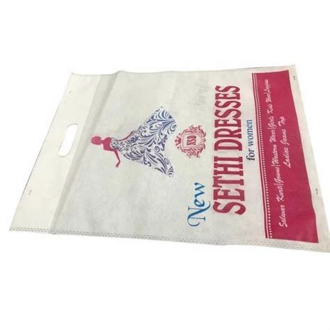 White Printed D Cut Non Woven Bags For Shopping At Rs 210 Kg In