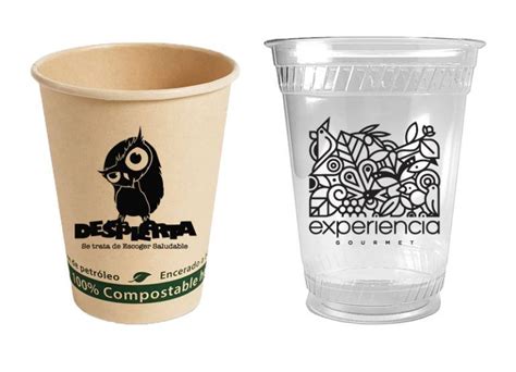 Vasos Biodegradables Desechables Impresos