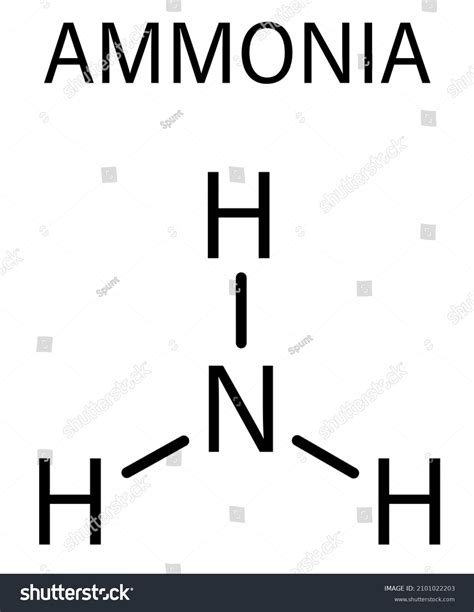 Ammonia Nh3 Molecule Skeletal Formula Stock Vector Royalty Free