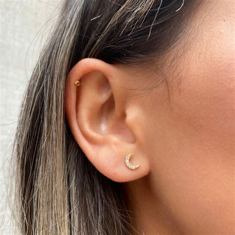 Ohrring Stecker Halbmond Zirkonia Eliz Juwelier Gold Und Schmuck