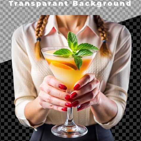 Premium Psd Women Holding Glass Of Refreshing Cocktail Drink