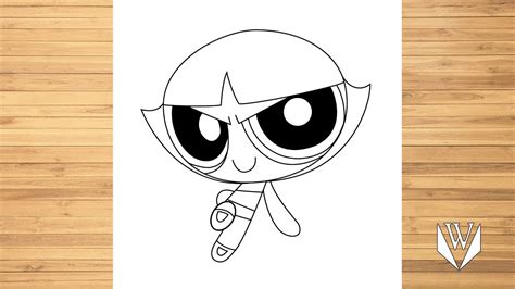 How To Draw Power Puff Girls Buttercup Step By Step Easy Draw Free