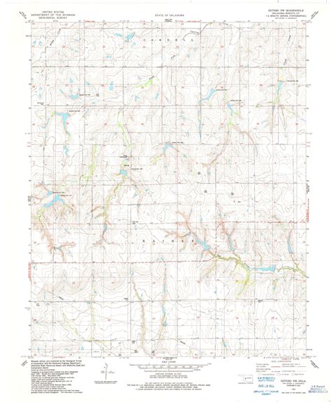 Classic USGS Gotebo NW Oklahoma 7.5'x7.5' Topo Map – MyTopo Map Store