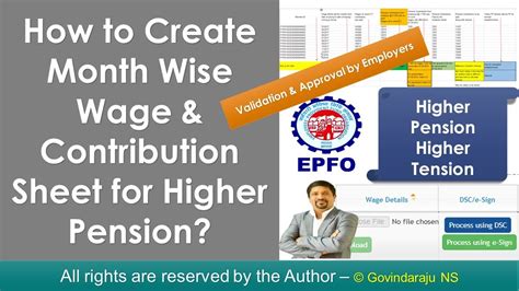 How To Create Month Wise Wage Contribution Sheet For Higher Pension