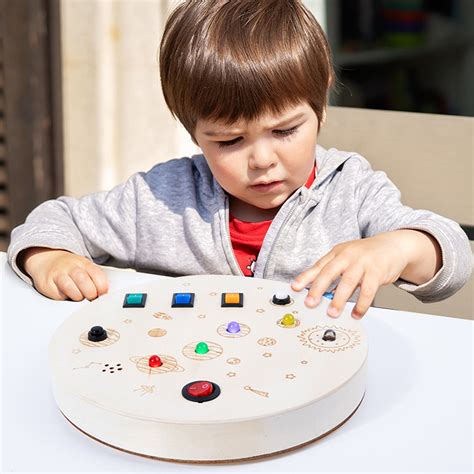 Xeovhv Busy Board Montessori Sensory Toy For Kids With Light Up Led