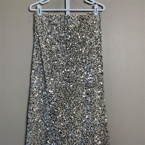 NWT Old Navy Silver Sequin A Line Maxi Skirt EBay