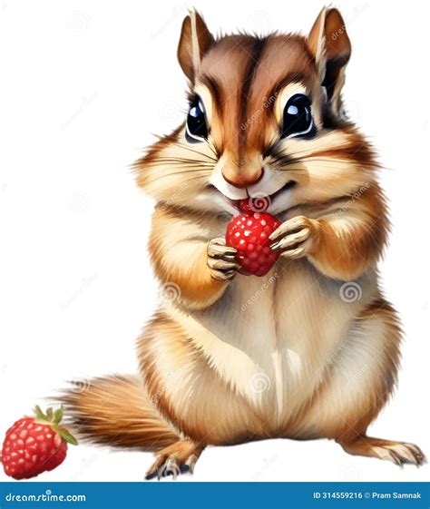 Watercolor Painting of a Cute Chipmunk. Stock Photo - Illustration of ...