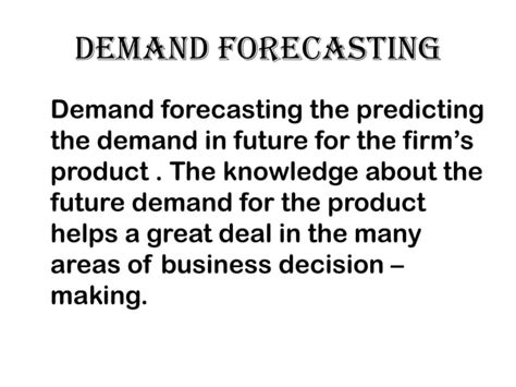 Demand Forecasting Ppt