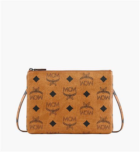 MCM Aren Crossbody Pouch In Maxi Visetos In Brown Lyst