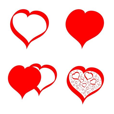 Iconos de corazón conjunto de plantillas de diseño gráfico Símbolos del