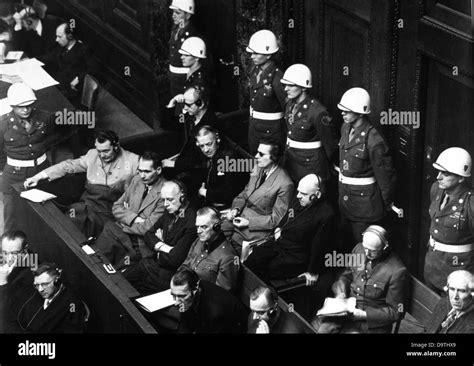 Nuremberg Trials in 1946. Main defendants from left: Hermann Göring ...