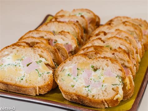 Baguette farcie au jambon et au comté pour l apéro recette Baguette