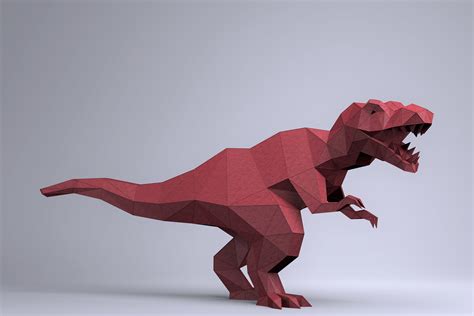 T Rex Digital Template Pdf Paper Craft T Rex Origami Etsy