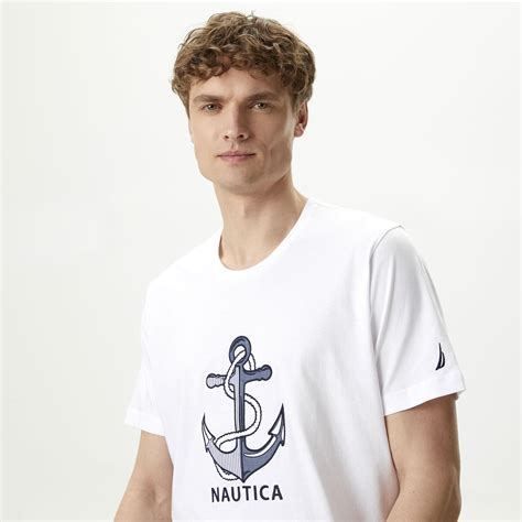 Nautica Erkek Beyaz Standart Fit T-Shirt V45272T | Nautica