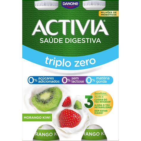 Iogurte Líquido Bifidus Triplo 0 Morango e Kiwi sem Lactose Activia