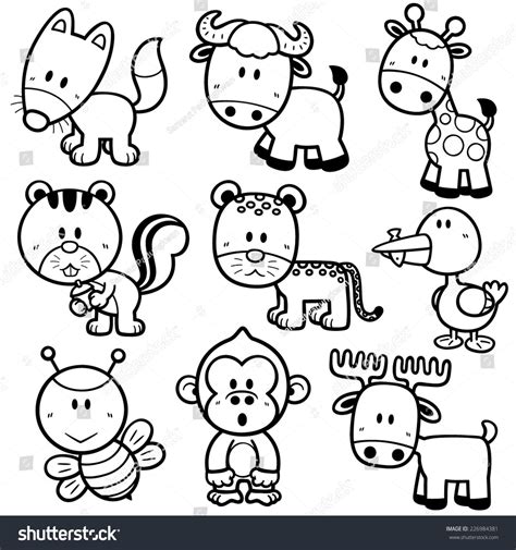 Vector Illustration Animal Cartoon Coloring Book Stock Vector Royalty