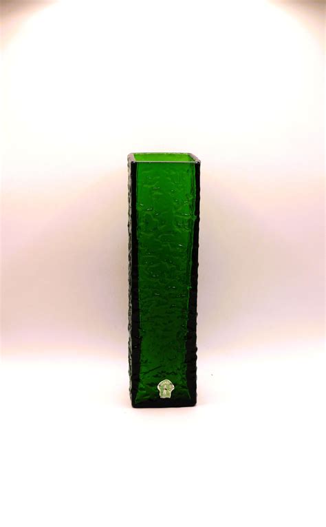 Green Art Glass Vase By Bengt Orup For Johansfors Sweden At Stdibs