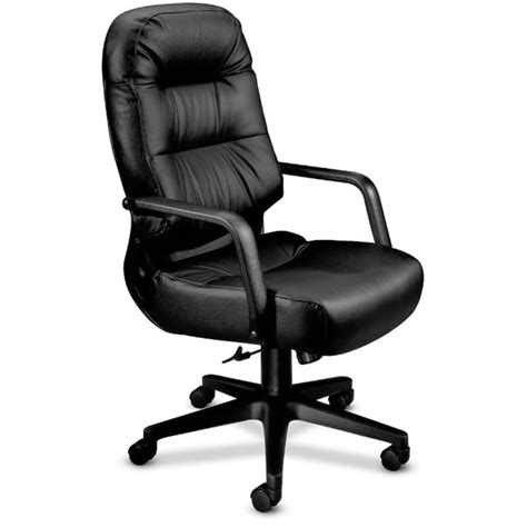 Silla Ejecutiva Pillow Soft En Piel Negra Hon Office Mob