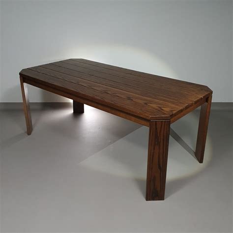 Solid oak dining table, 70s | #261375