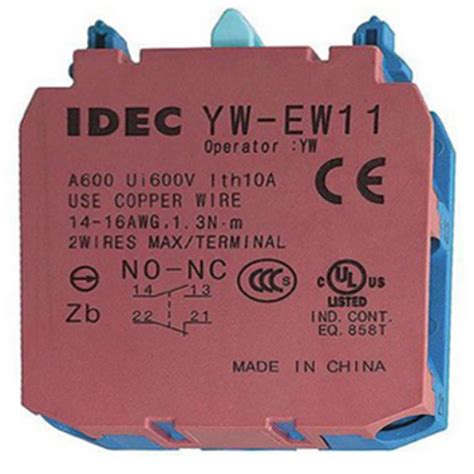 Idec Yw Ew Contact Block No Nc Mm Yw Series Pilot Signalling