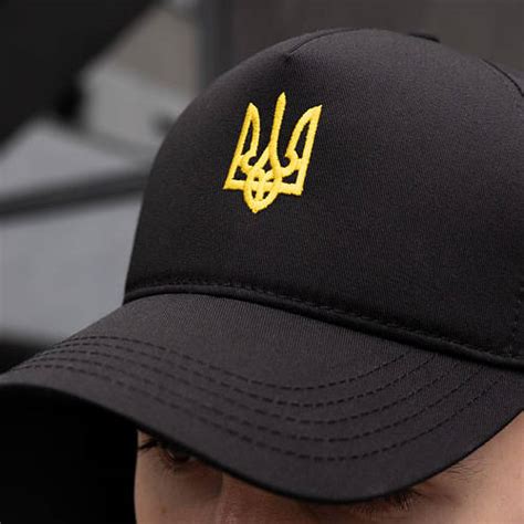 Купить Кепка тракер мужская женская с гербом Украины летняя черная ...