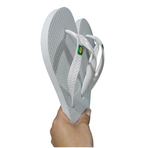 Chinelo Sandalía Havaianas Similar Branco total Bandeira do Brasil