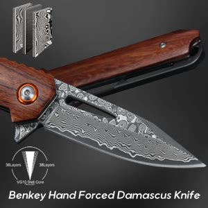 Amazon Benkey Damascus Folding Knife Sharp Vg Core Damascus