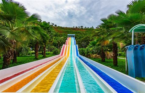 Water Park Slide Attraction Stock Image - Image of blue, slide: 137398679