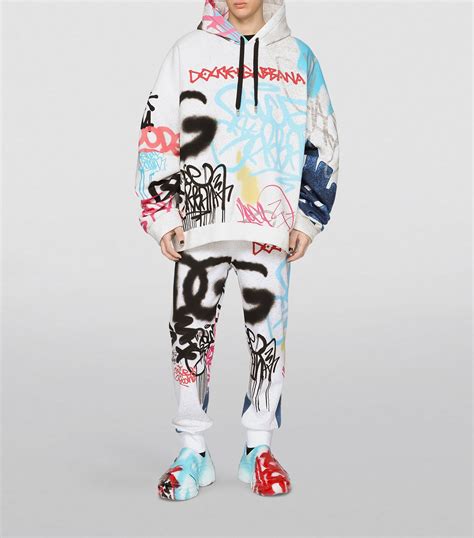 Mens Dolce And Gabbana Multi Graffiti Hoodie Harrods {countrycode}