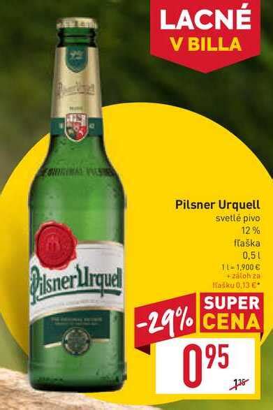 ARCHIV Pilsner Urquell svetlé pivo 12 flaška 0 5 l v akcii platné do