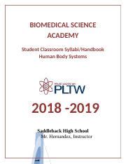 HBS Syllabi Docx BIOMEDICAL SCIENCE ACADEMY Student Classroom Syllabi