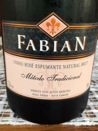 Fabian Vinho Rosé Espumante Natural Brut Vivino Brasil