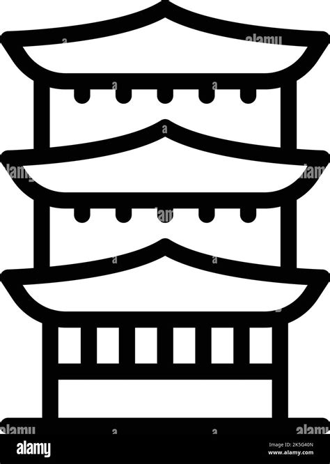 New Pagoda Icon Outline Vector Japan Kyoto Temple Tower Stock Vector