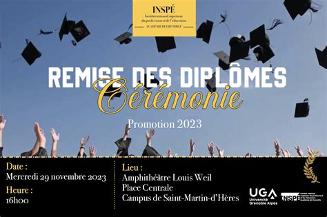 Cérémonie de remise des diplômes des masters MEEF de l’INSPÉ - UGA ...