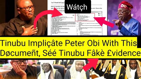 Tinubu Impliçâte Peter Obi With This Døcumeñt Brêakiñg Nēws Séé