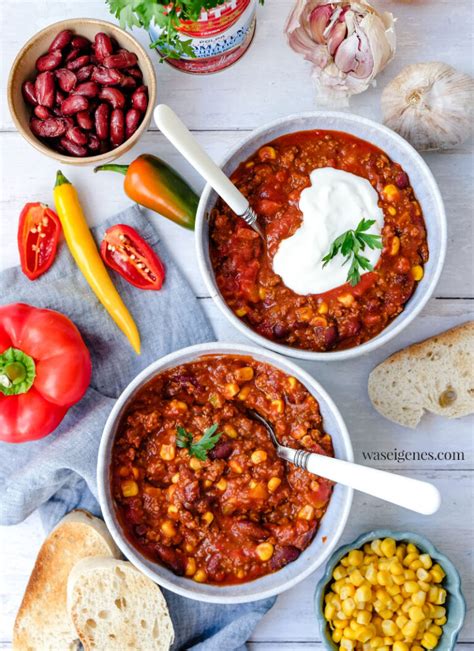 Chili Con Carne Mit Kidneybohnen Mais Zartbitterschokolade