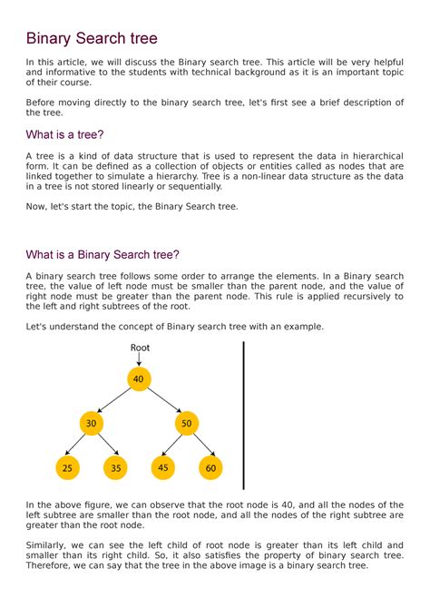 Ada Unit Notes Binary Search Tree In This Article We Will