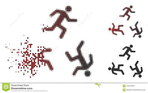 Icono Corriente De Semitono De Los Hombres Del Pixel De La Chispa