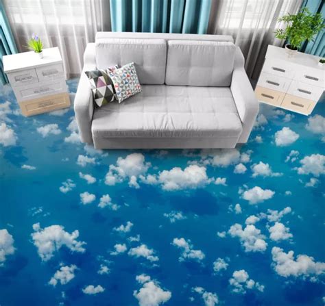 3D WHITE CLOUD Sky 043 Floor WallPaper Murals Wall Print Decal AU Zoe